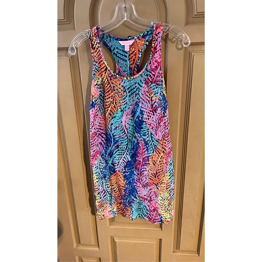 Lily Pulitzer Women's Silk Betty Electric Racer Back Dress Multi Color Size xxs